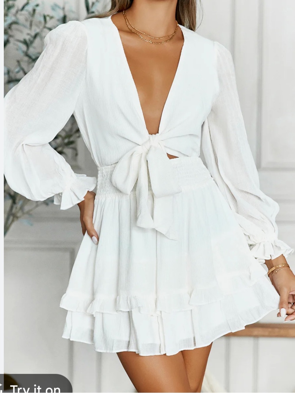 hello molly white mini dress